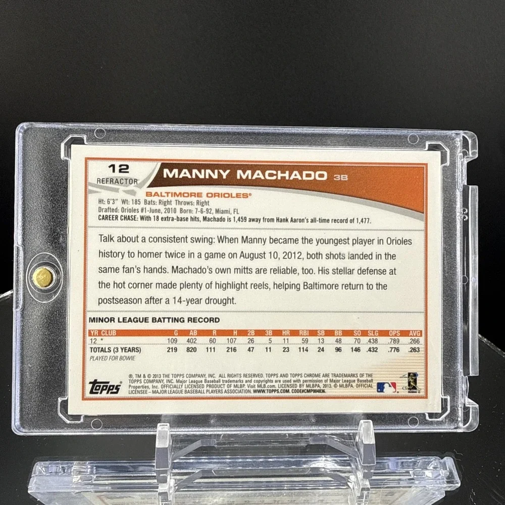 2013 Topps Chrome Manny Machado X-Fractor RC #12 Clean Centered Sharp Corners